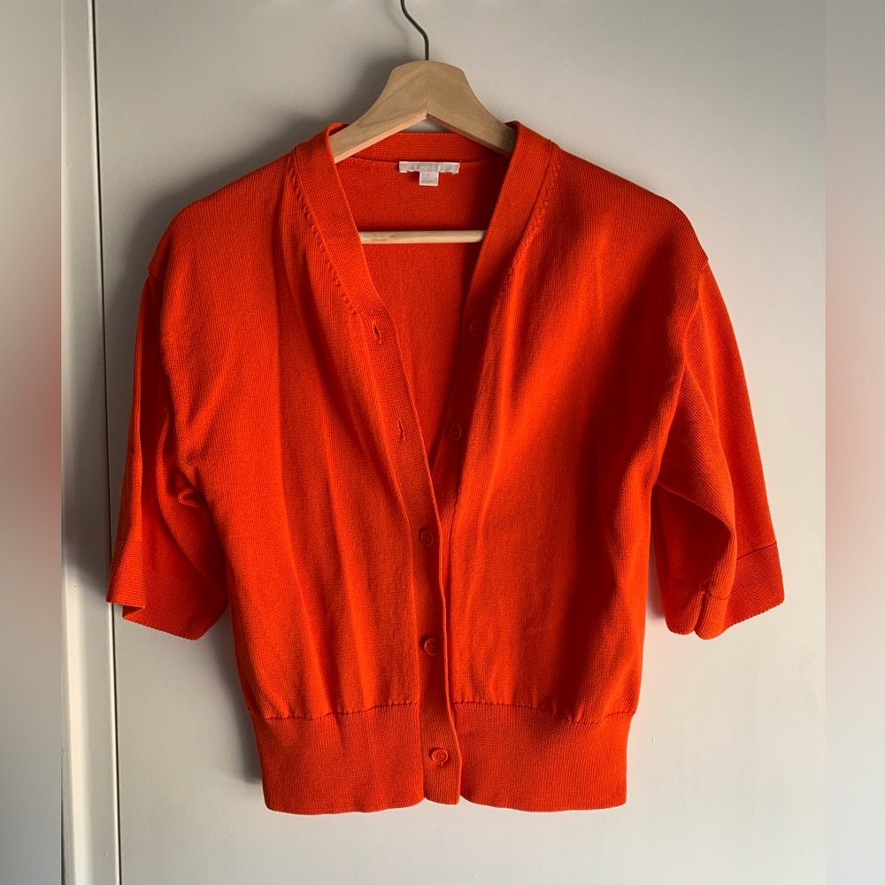 COS Bright Orange Short-Sleeve Cardigan